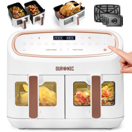 Friteuse à Air Avec 1 Tiroir De 10l Et 2 Tiroirs De 5l Cuisson Préréglés Sans Huile Duronic Af34 We