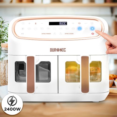 Friteuse à Air Avec 1 Tiroir De 10l Et 2 Tiroirs De 5l Cuisson Préréglés Sans Huile Duronic Af34 We