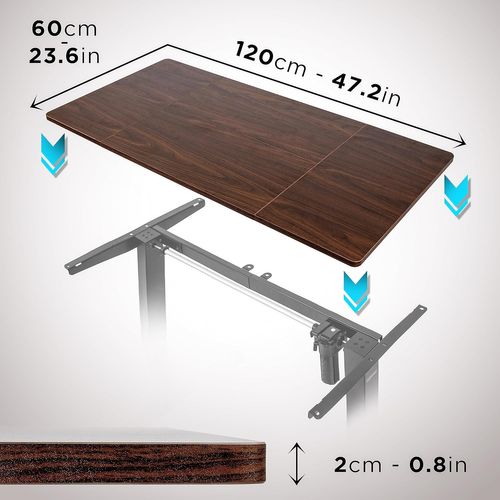Plateau Pour Bureau Assis Debout De 120 X 60 X 2cm Duronic Tt120 Wt