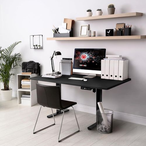 Tt160 Bk Plateau Pour Bureau Assis Debout De 160 X 60 X 2cm Duronic