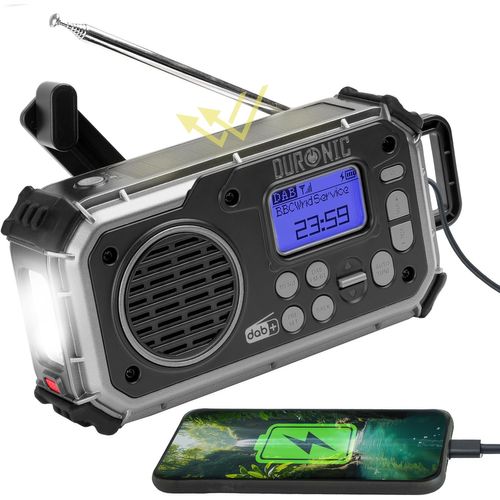 Sdab1 Radio Portable Dab+ Avec Batterie Ou 3 Piles Aaa Recharge Solaire Alamre Sos