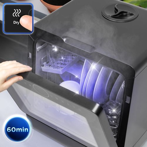 Lave-vaisselle De Table 950w Lave Vaisselle Posable Portable Compact 7 Programmes - Dw5 Bk