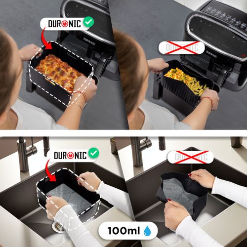 Afl1 2x Moules En Silicone Plats Réutilisables Accessoires Pour Friteuse à Air Airfryer