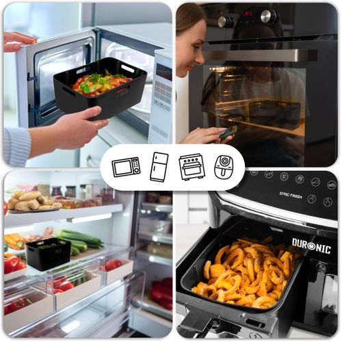 Afl1 2x Moules En Silicone Plats Réutilisables Accessoires Pour Friteuse à Air Airfryer