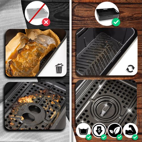 Afl2 1x Moule En Silicone Plat Réutilisable Accessoire Pour Friteuse à Air Airfryer