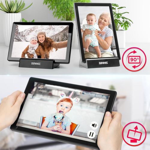 Frameo Pf1d Bk Cadre Photo Numérique Connecté Ecran Tactile 10,1 Pouces Lecteur Photo Vidéo