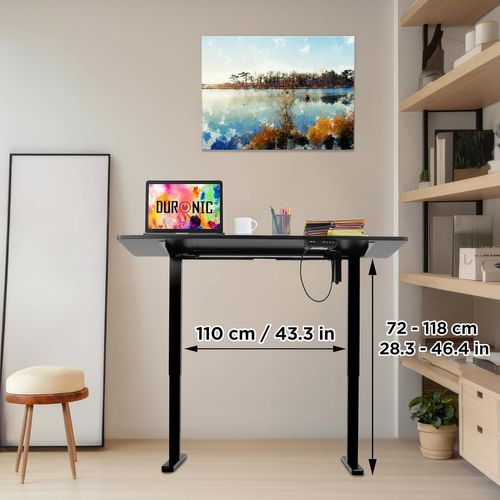 Cd140 Bk Bureau Assis-debout Électrique Plateau De 140 Cm Hauteur Ajustable 72 à 118 Cm