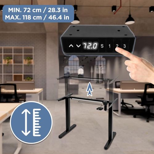 Cd140 Wk Bureau Assis-debout Électrique Plateau De 140 Cm Hauteur Ajustable 72 à 118 Cm