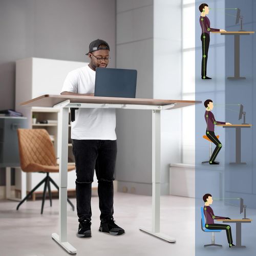 Cd140 Wt Bureau Assis-debout Électrique Plateau De 140 Cm Hauteur Ajustable 72 à 118 Cm