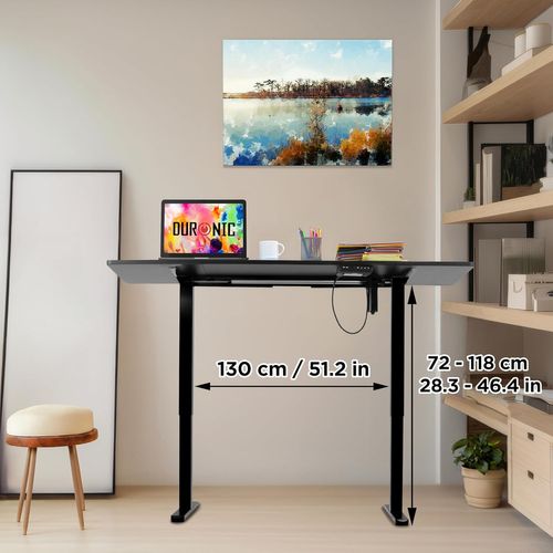 Cd160 Bk Bureau Assis-debout Électrique Plateau De 160 Cm Hauteur Ajustable 72 à 118 Cm
