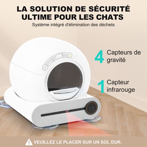 65l Litière Robot Connectée - Maison De Toilette Pour Chat