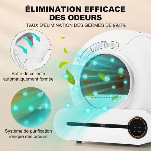 65l Litière Robot Connectée - Maison De Toilette Pour Chat