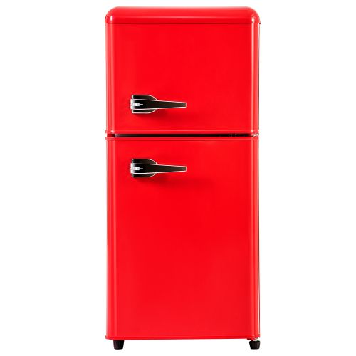 Réfrigérateur Congélateur 2 Portes Vintage 60l, Rouge