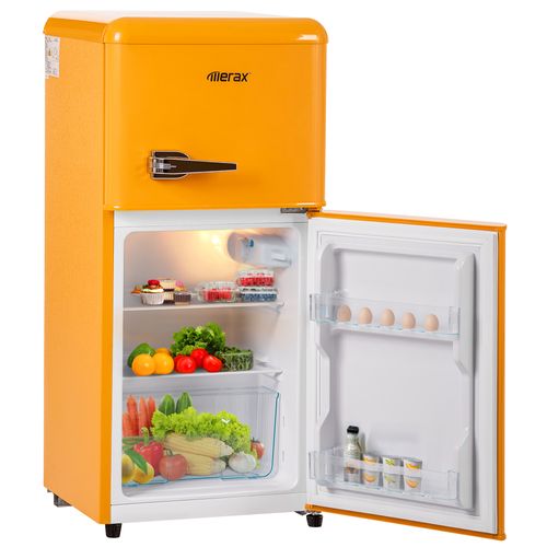 Réfrigérateur Congélateur 2 Portes Vintage 60l, Jaune