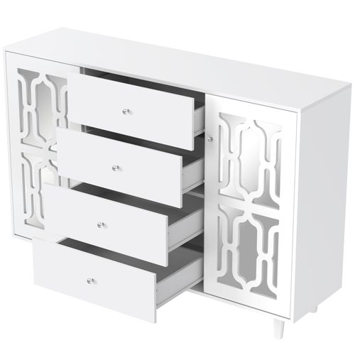 Buffet De Salon/salle à Manger, 2 Portes 4 Tiroirs Colors Blanc