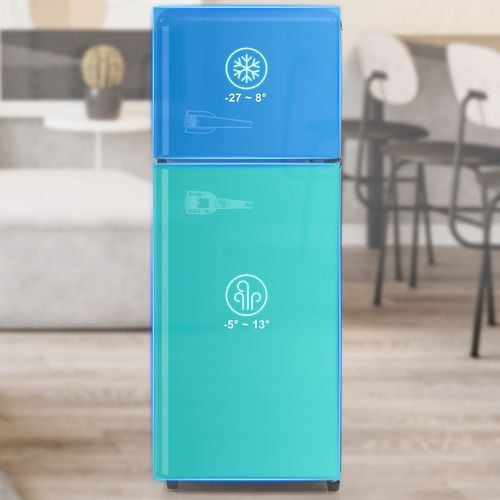 Réfrigérateur Congélateur 2 Portes Vintage compact 92l hauteur 101 cm Noir