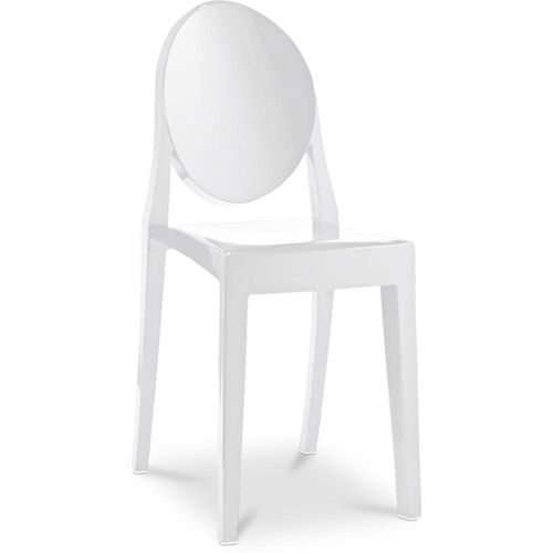 Chaise Transparente De Salle à Manger - Victoire  Blanc