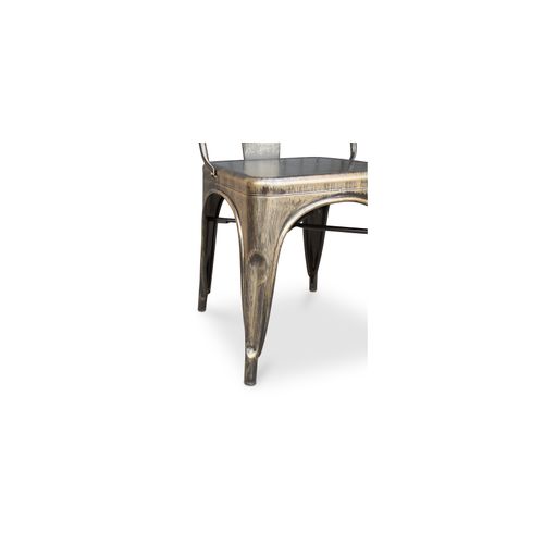 Chaise De Salle à Manger Bistrot Metalix Design Carré En Métal - Vert Clair