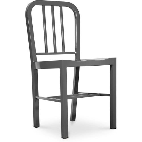 Chaise Design Bruno - Acier Gris Foncé