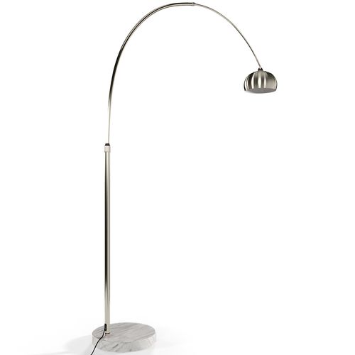 Lampadaire Avec Base En Marbre - Lampe De Salon - Lery Blanc