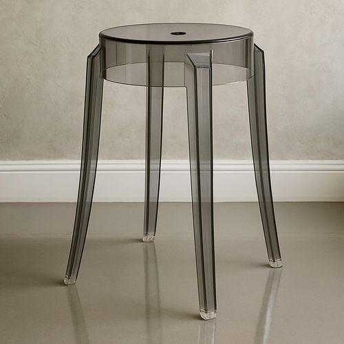 Tabouret Victoire - 47cm - Design Transparent Gris Clair