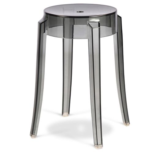 Tabouret Victoire - 47cm - Design Transparent Gris Clair