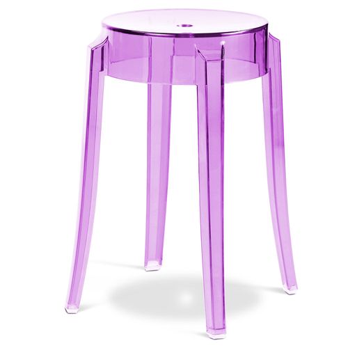 Tabouret Victoire - 47cm - Design Transparent Mauve