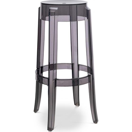 Tabouret De Bar Victoire - 75cm - Design Transparent Gris Clair