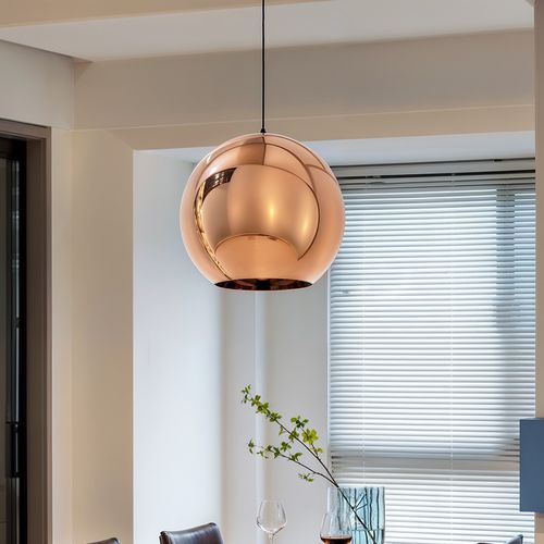 Lampe Suspension Cooperlight - 25 Cm - Métal Chromé  Doré
