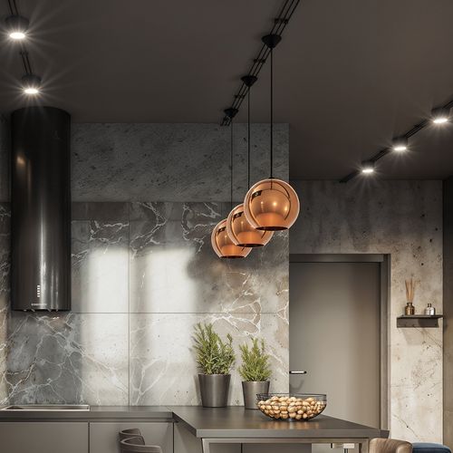 Lampe Suspension Cooperlight - 25 Cm - Métal Chromé  Doré