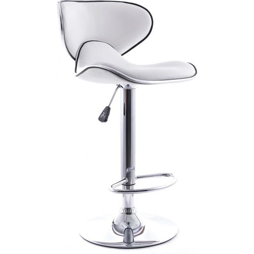 Tabouret De Bar Curved Back Pivotant - Réglable En Hauteur Blanc