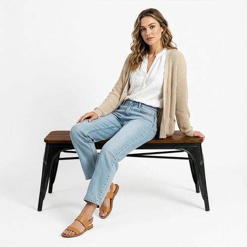 Banc Bistrot Metalix Industriel - Bois Foncé Turquoise