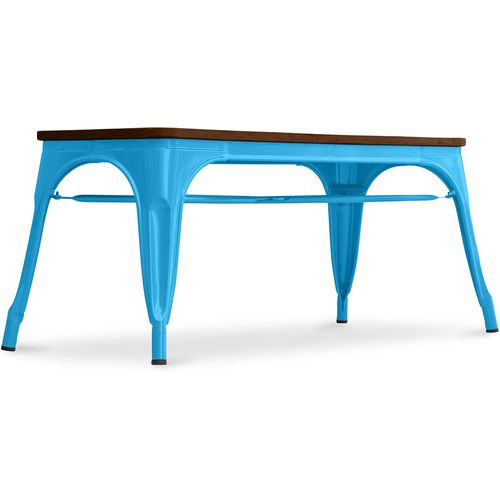 Banc Bistrot Metalix Industriel - Bois Foncé Turquoise