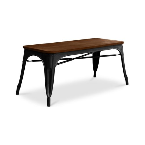Banc Bistrot Metalix Industriel - Bois Foncé Turquoise