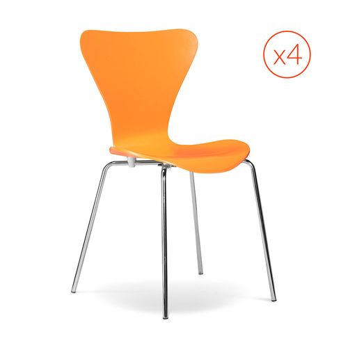 Chaise Serie - Lot De 4 Orange Rougeâtre