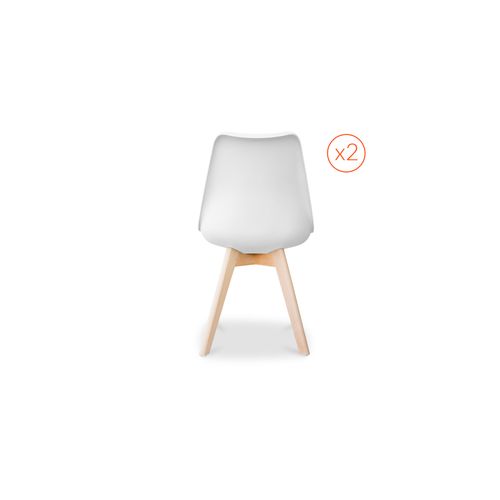 Lot De 2 Chaises Brielle Avec Coussin Design Scandinave - Mat Blanc