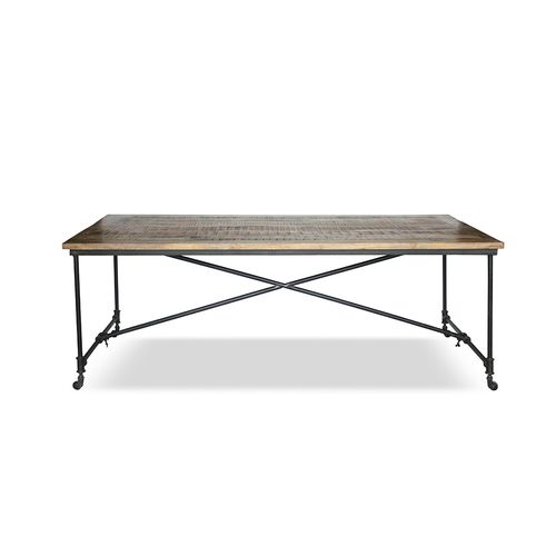 Table à Manger Vintage Industriel - Bois Et Acier Bois Naturel