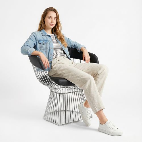 Chaise Cylinder - Cuir Premium Blanc