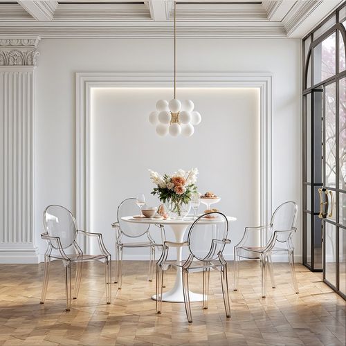 Lot De 2 Chaises De Salle à Manger Transparentes - Design Avec Accoudoirs - Louis King Vert Transpar