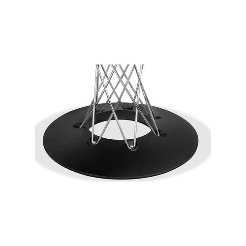 Table à Manger Ronde En Bois Avec Pieds En Acier – Jany Blanc