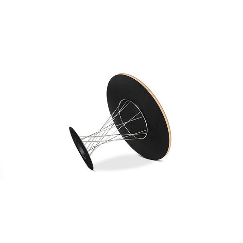 Table à Manger Ronde En Bois Avec Pieds En Acier – Jany Blanc