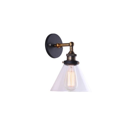 Lampe Murale Avec Abat-jour Cristal Edison – Acier Bronze