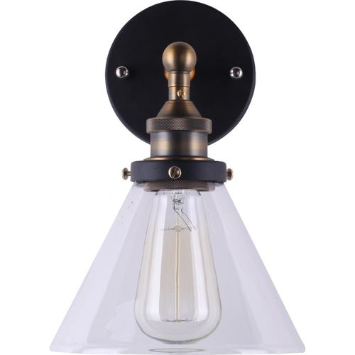 Lampe Murale Avec Abat-jour Cristal Edison – Acier Bronze