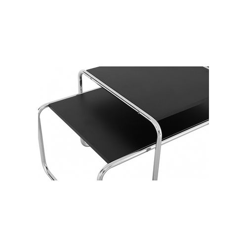 Table Basse Lazo - Bois Et Acier Blanc