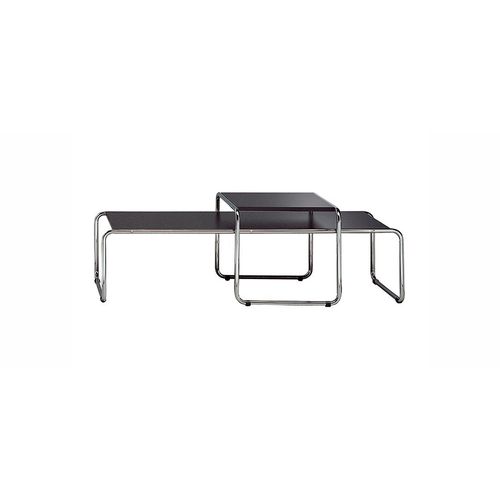 Table Basse Lazo - Bois Et Acier Blanc