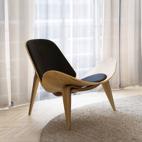 Fauteuil Design - Fauteuil Scandinave - Revêtement En Tissu - Luna Noir