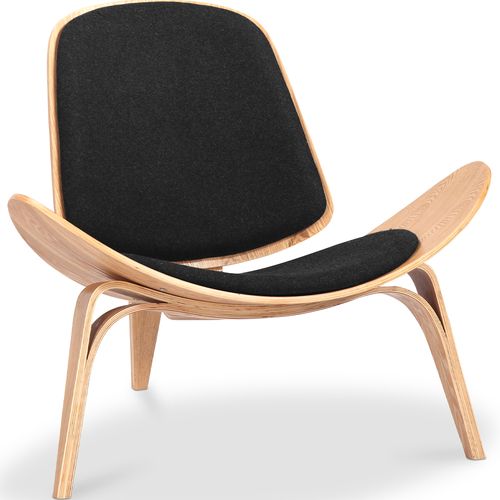 Fauteuil Design - Fauteuil Scandinave - Revêtement En Tissu - Luna Noir