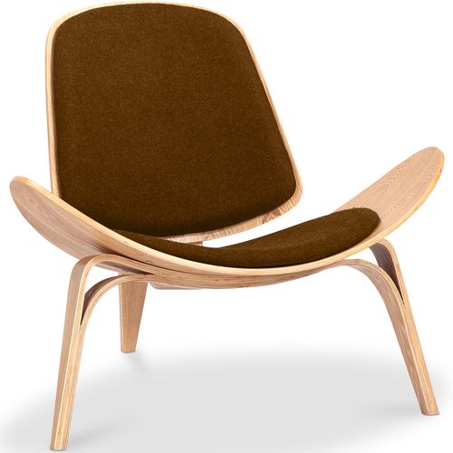 Fauteuil Design - Fauteuil Scandinave - Revêtement En Tissu - Luna Marron