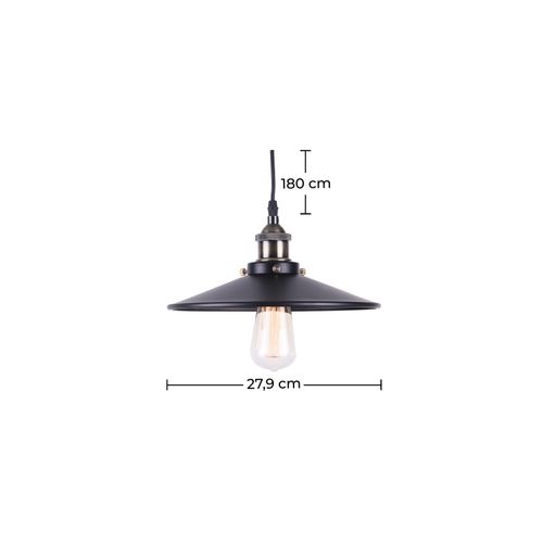 Lampe Pendante Edison 161 - Aluminium Noir