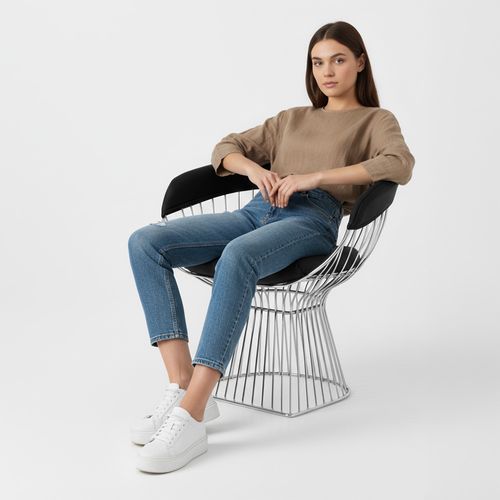 Chaise Cylinder - Simili Cuir Blanc